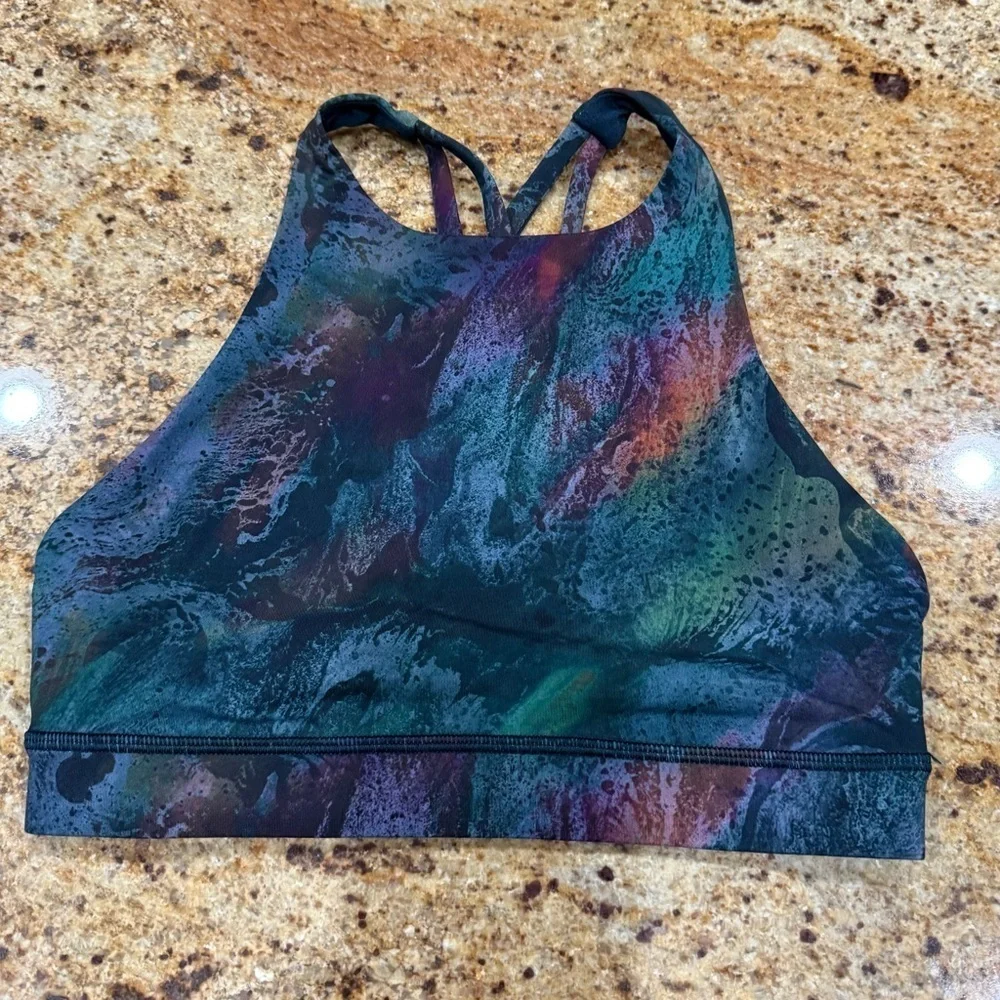 Rare Lululemon Energy Bra High Neck Cosmic Shift Multi Size 4 Special Edition